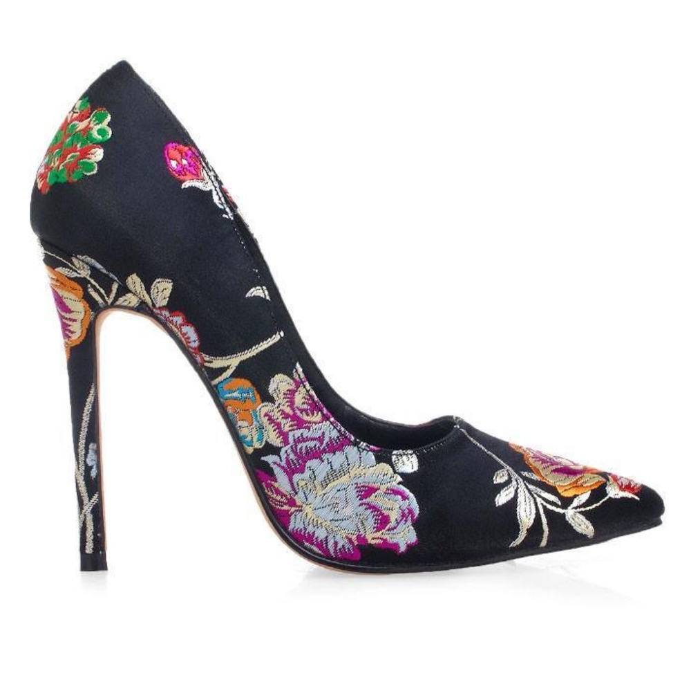 👣PRIVILEGED SHOES⚡💕 Jade in Black Embroidery footwear